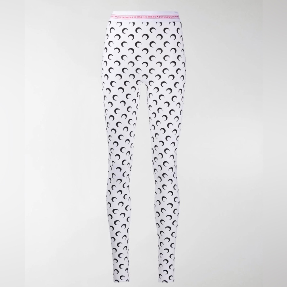 Marine Serre Jersey Leggings White/Black